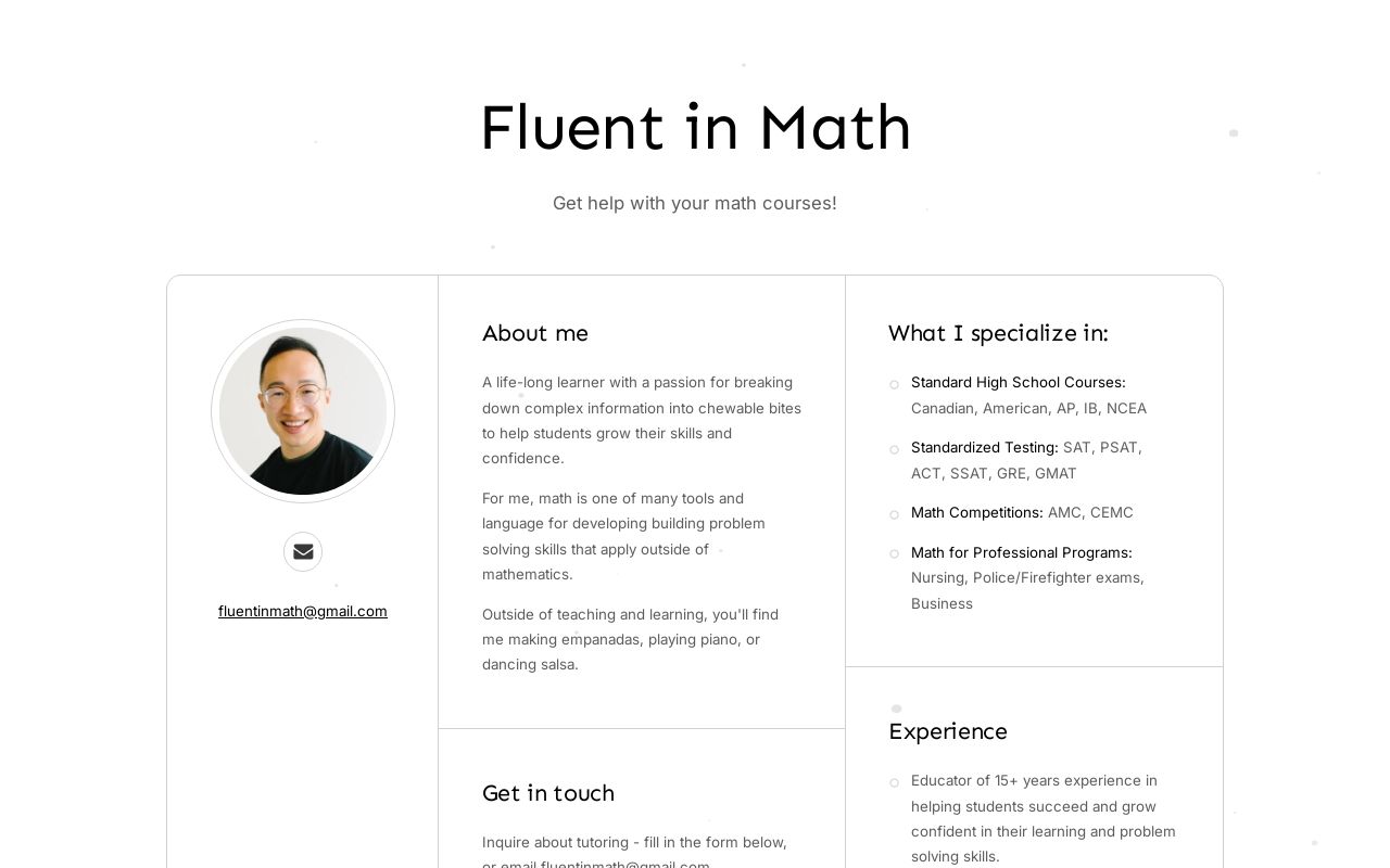 Fluent in Math